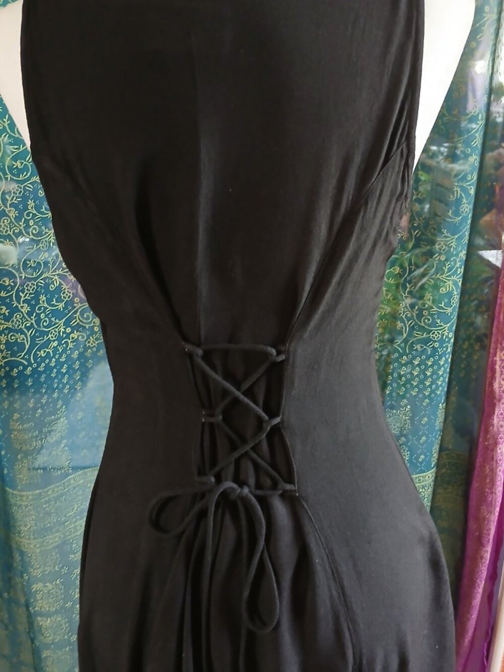 Goth Witchy Black Autumn Rennaisance Dress - Picture 4 of 9